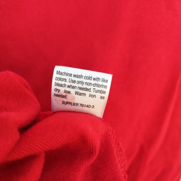 Red St.John Bay Short Sleeves Tshirt Cotton Pull Over Size Petite ( PL) - Picture 12 of 13